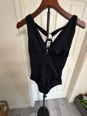 Fajas Colombianas Black front zipper  Bodysuit Shapewear Size L